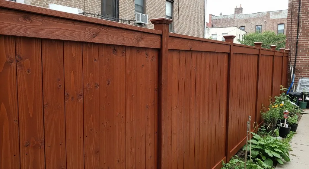 Painter brushing natural stain on wood for enhanced finish